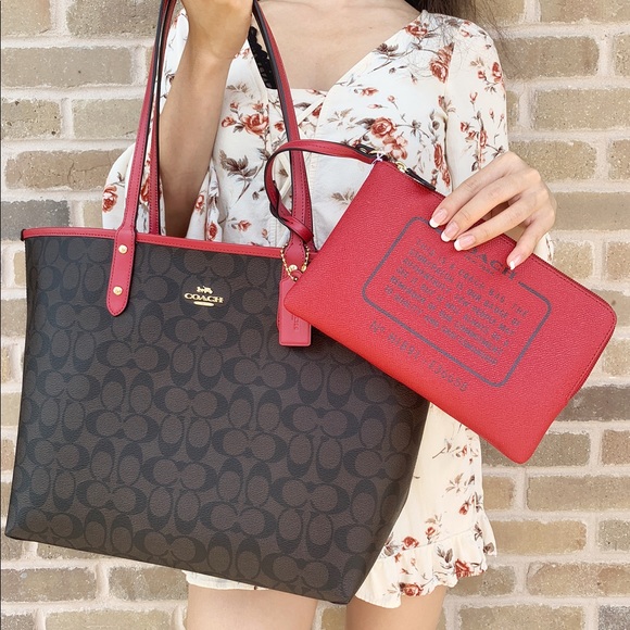 Coach Handbags - Coach Signature Reversible city tote